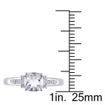 White Gold 1.25ct TGW White Topaz and Diamond Accented Yaffie Cocktail Ring