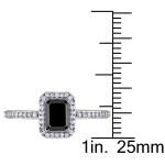 Yaffie™ Bespoke Black and White Diamond Halo Engagement Ring with 1 1/5ct TDW in White Gold