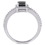 Yaffie™ Bespoke Black and White Diamond Halo Engagement Ring with 1 1/5ct TDW in White Gold