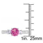 Pink and White Sapphire Ring with 1 3/8ct TGW, elegantly crafted in Yaffie White Gold.