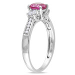 Yaffie White Gold Ring w/ 1.375ct TGW Created Sapphires in Pink & White Shades