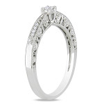 Promise your love with Yaffie White Gold Diamond Promise Ring featuring Milgrain Design and a 1/10ct TDW.