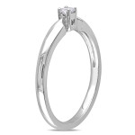 Dazzling Yaffie Promise Ring with 1/10ct TDW Diamond in White Gold