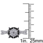 Yaffie ™ Black & White Diamond Split Shank Ring - 1/2ct TDW in White Gold