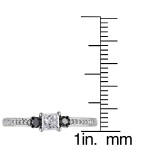Yaffie™ Custom Black and White Diamond Engagement Ring in 1/2ct TDW and White Gold