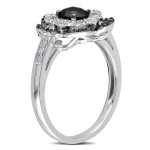 Handcrafted by Yaffie™ - Stunning 1/2ct TDW White Gold Ring with Black and White Diamonds.