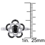 Handcrafted by Yaffie™ - Stunning 1/2ct TDW White Gold Ring with Black and White Diamonds.