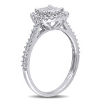 Sparkling Yaffie White Gold Ring with Halo of Certified Diamonds – Perfect for Popping the Question!