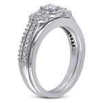 Yaffie Halo Diamond Bridal Set with 1/2ct TDW in White Gold