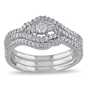 Dazzling 1/2ct TDW Diamond Bridal Set in Yaffie White Gold