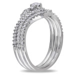 Bridal Set with Dazzling 1/2ct TDW Diamond in Yaffie Charming White Gold