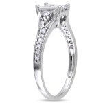 Princess-cut Diamond Engagement Ring by Yaffie, Gleaming in White Gold with 1/2ct TDW