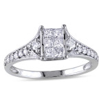 Princess-cut Diamond Engagement Ring by Yaffie, Gleaming in White Gold with 1/2ct TDW