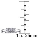 3-Stone Diamond Engagement Ring Set with Yaffie White Gold and 1/3ct Diamonds
