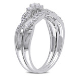 Braided Vintage Diamond Bridal Set in Yaffie White Gold with 1/3ct TDW