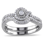 Diamonds Delight Bridal Ring Set with White Gold and 1/3ct TDW by Yaffie.