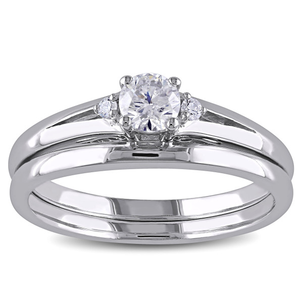 Bridal Set with 1/3ct TDW Diamonds in Yaffie White Gold