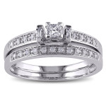 Diamonds Delight Bridal Ring Set with White Gold and 1/3ct TDW by Yaffie.