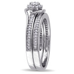 Yaffie Sparkling 1/3ct TDW White Gold Bridal Set with Dazzling Diamond Clusters