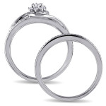 Yaffie Sparkling 1/3ct TDW White Gold Bridal Set with Dazzling Diamond Clusters