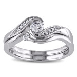 White Gold 1/3ct TDW Diamond Engagement Set by Yaffie for the Perfect Bride