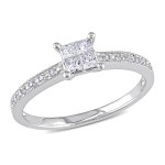 Sparkling Yaffie White Gold 1/3 Carat Diamond Engagement Ring
