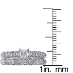 Vintage Bridal Engagement Ring Set with 1/3ct TDW White Gold Diamonds by Yaffie, Perfect for Stacking!