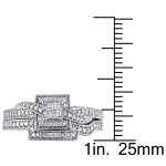 Sparkling Yaffie Bridal Set with 1/3ct TDW Princess Cut Diamonds in White Gold