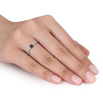 Yaffie Custom Design: 1/4ct Black and White Diamond Ring in White Gold