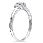 3-Stone White Gold Promise Ring with 1/4ct TDW Diamonds by Yaffie