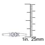 3-Stone White Gold Promise Ring with 1/4ct TDW Diamonds by Yaffie