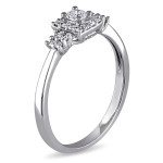 Sparkling Yaffie Diamond Ring with 1/4ct TDW on White Gold Engagement Band.