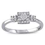 Sparkling Yaffie Diamond Ring with 1/4ct TDW on White Gold Engagement Band.