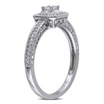 Yaffie Promise Halo Ring - Brilliant 1/4ct TDW Diamonds in White Gold