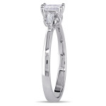 Yaffie 1/4ct TDW White Gold Engagement Ring with Parallel Baguette-cut Diamonds.