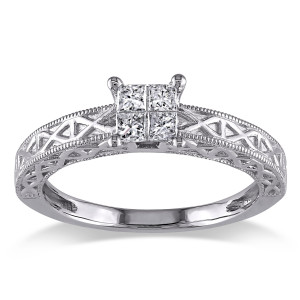 Yaffie 1/4ct White Gold Diamond Ring with Regal Princess Cut
