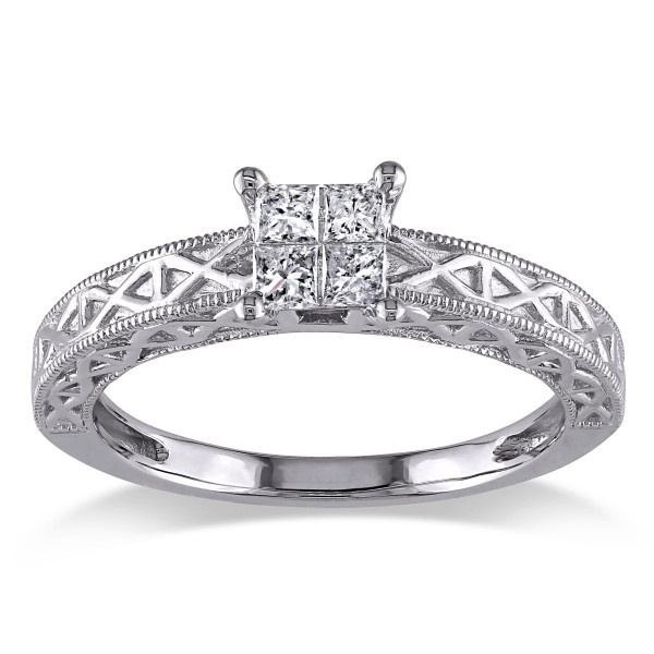 Yaffie 1/4ct White Gold Diamond Ring with Regal Princess Cut