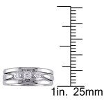 Bridal Ring Set featuring Princess and Marquise-cut Diamonds, 1/4ct TDW, in Yaffie White Gold.