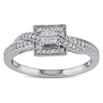 Princess-cut Diamond Ring with 1/4ct TDW in Yaffie White Gold