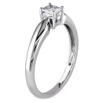 Sparkling Yaffie White Gold Ring with Princess-cut 0.25ct Diamond