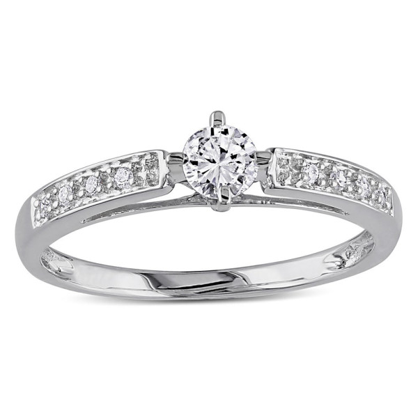 White Round Diamond Ring by Yaffie, in 1/4ct TDW, crafted with White Gold.
