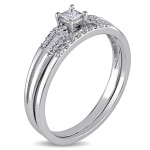 Dazzling Yaffie White Gold Bridal Set with 1/5ct Total Diamond Weight