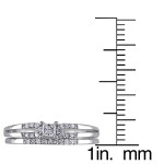 Dazzling Yaffie White Gold Bridal Set with 1/5ct Total Diamond Weight