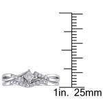 Sparkling Yaffie White Gold Bridal Set with 1/5ct TDW Diamonds