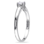 Dazzling Yaffie Solitaire Ring with 1/5ct TDW Diamond in White Gold