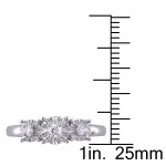 Yaffie 3-Stone Engagement Ring in White Gold, Hand-set with 1/6ct of Sparkling Diamonds.
