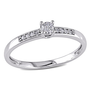 Sparkling Yaffie White Gold Promise Ring with 1/6ct of Dazzling Diamonds