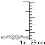 White Gold Trillium Infinity Ring with 1/6ct TDW Diamonds by Yaffie