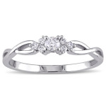 White Gold Trillium Infinity Ring with 1/6ct TDW Diamonds by Yaffie