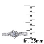 White Gold Diamond Promise Ring with Marquise-cut Stone
